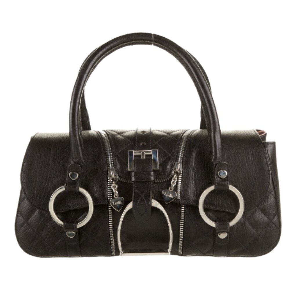 Luella Carmen Biker Black Leather Satchel Bag, Luella Bartley